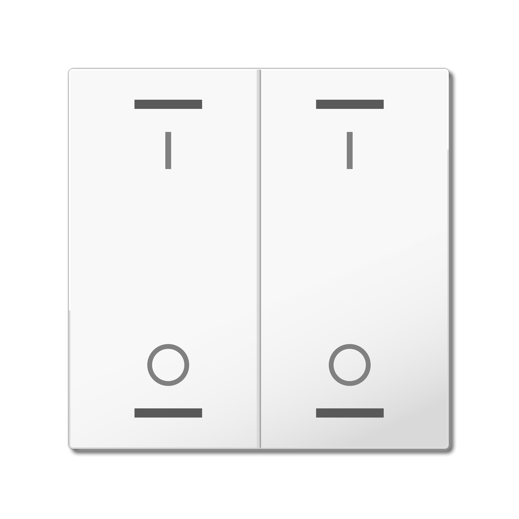 MDT Rocker for the KNX Push Button Light 55 2 gang, white glossy finish, switch