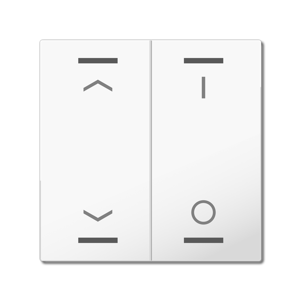 MDT Rocker for the KNX Push Button Light 55 2 gang, white glossy finish, blinds and switch