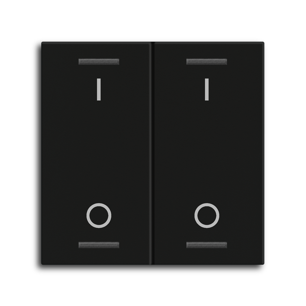 MDT Rocker for the KNX Push Button Light 55 2 gang, Black matt, switch