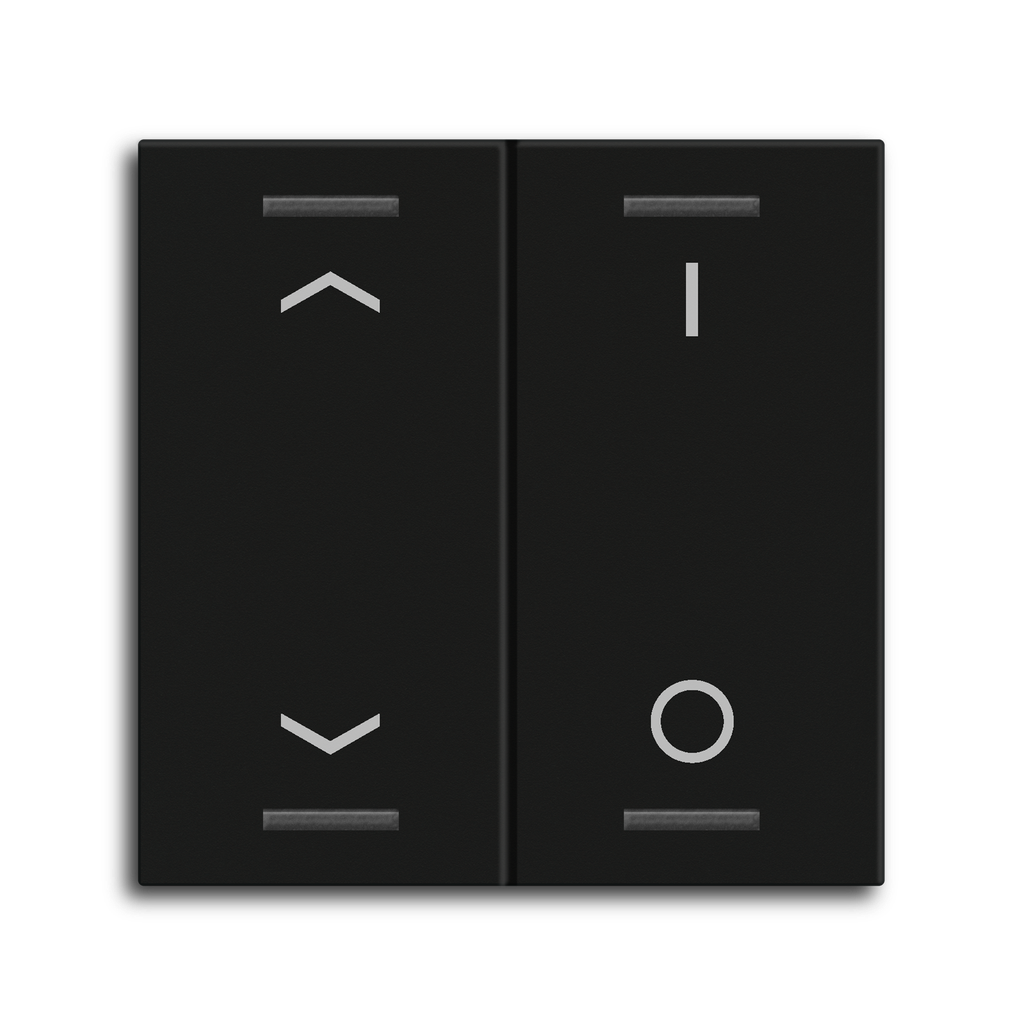 MDT Rocker for the KNX Push Button Light 55 2 gang, Black matt, blinds and switch