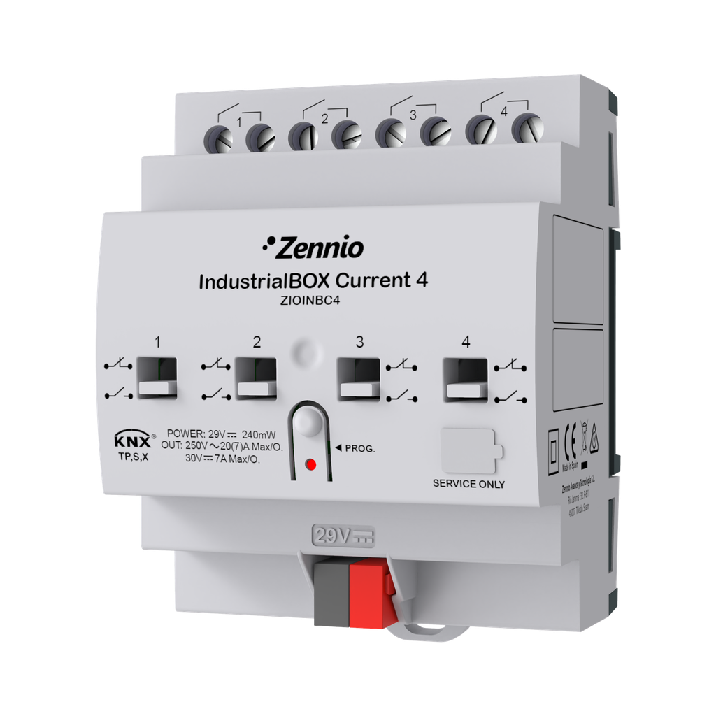 KNX Brytaktor industriell med strömmätning, IndustrialBOX Current 4