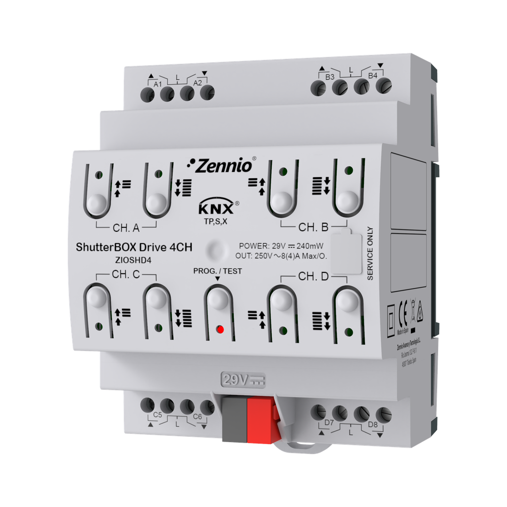 KNX Jalusiaktor, ShutterBOX Drive 4CH