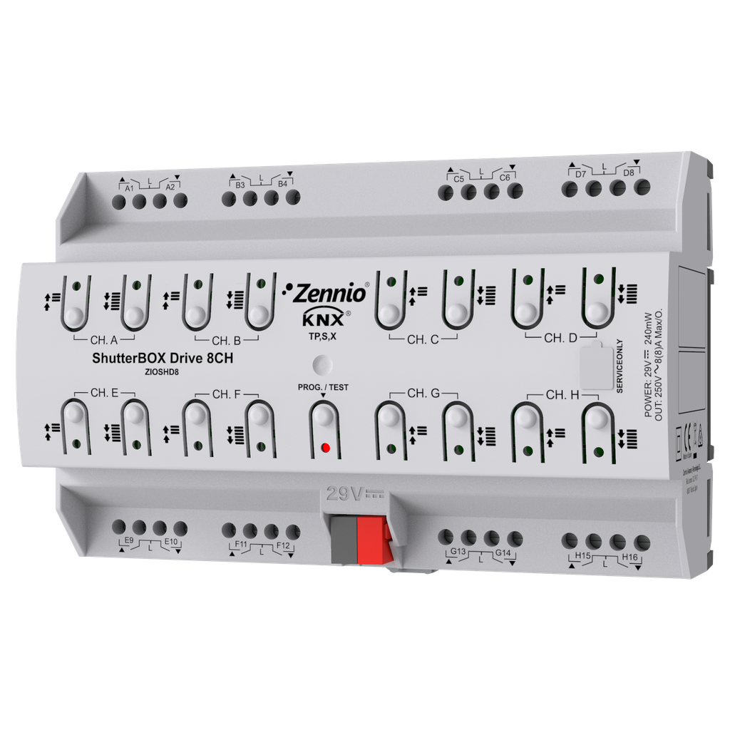 KNX Jalusiaktor, ShutterBOX Drive 8CH