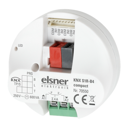 [70550] KNX Brytaktor, S1R-B4, 2 ut pot.fri + 4 in D, (puck)