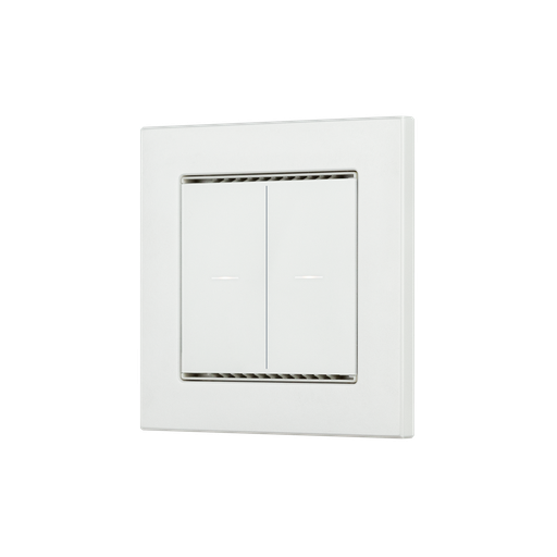 [70870] KNX Tryckknapp, Cala M2-T, 2 knappar, tempgivare, 55x55, glas, renvit