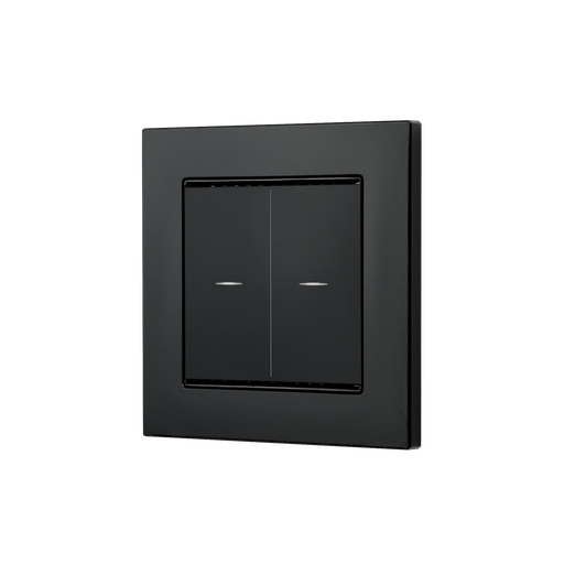 [70872] KNX Tryckknapp, Cala M2-T, 2 knappar, tempgivare, 55x55, glas, svart