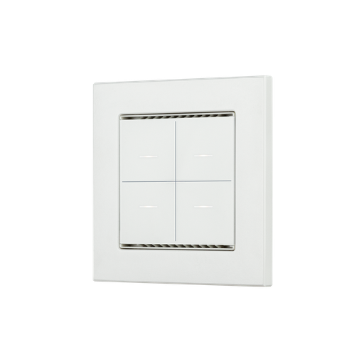 [70880] KNX Tryckknapp, Cala M4-T, 4 knappar, tempgivare, 55x55, glas, renvit