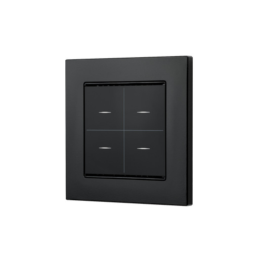 [70882] KNX Tryckknapp, Cala M4-T, 4 knappar, tempgivare, 55x55, glas, svart