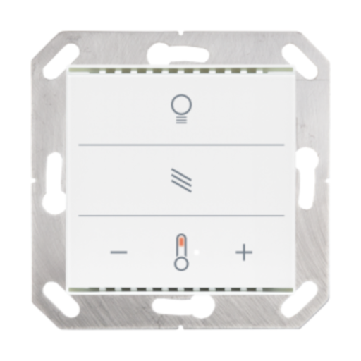 [70890] KNX Tryckknapp, Cala MultiTouch T, knapp för belysning/jalusi/temp, glas, renvit