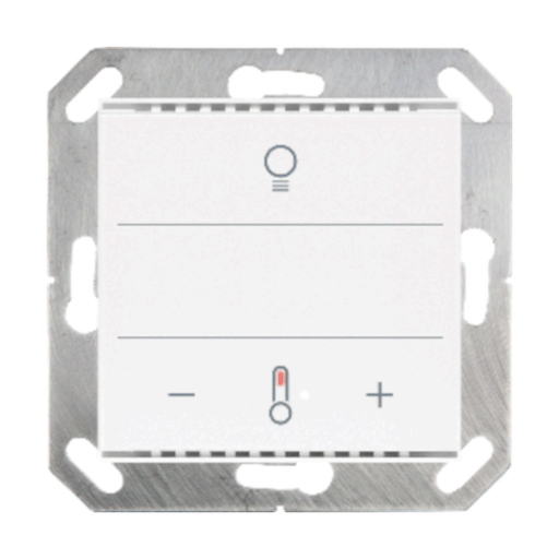 [70950] KNX Tryckknapp, Cala MultiTouch T, knapp för belysning/temp, glas, renvit
