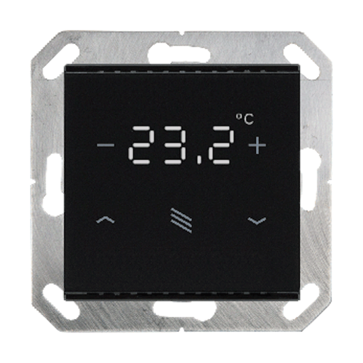 [70992] KNX Tryckknapp, Cala T 201 Sunblind, 1 knapp för jalusi/temp/display, glas, svart