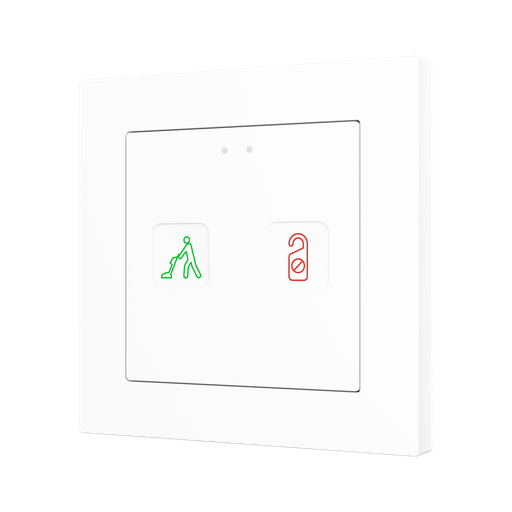 [ZVIT55X2SW] KNX Tryckknapp Tecla 55 X2, 2 knappar, DND/MUR, vit