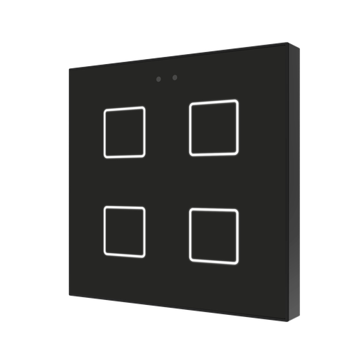 [ZVIF4V2A] Tryckknapp Flat X4 svart