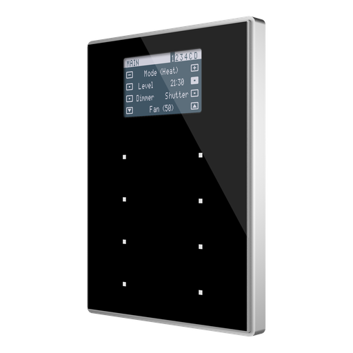 [ZVI-TMDV-AA] KNX Tryckknapp, TMDV, termostat och display, alu/svart (VIEW)