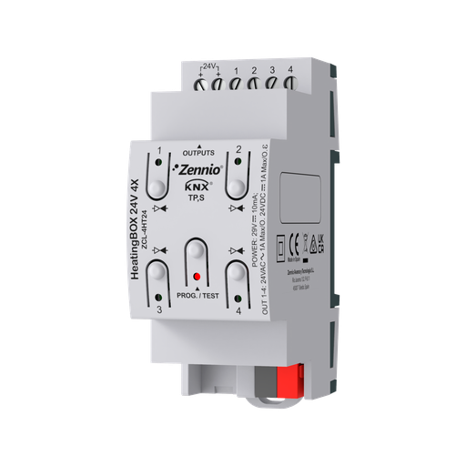 [ZCL-4HT24] KNX Värmeaktor, HeatingBOX 24V, 4 utgångar