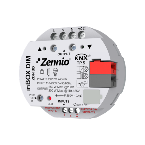 [ZDI-IBD] KNX Dimmeraktor, inBOX DIM, 1x 250W+ 2xA/D, (puck) 