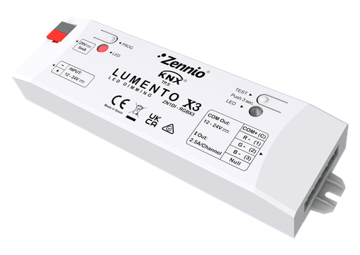 [ZN1DI-RGBX3] KNX Dimmeraktor RGB/LED, Lumento X3, PWM, konstantspänning (limpa)