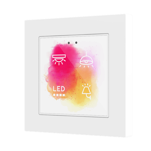 [ZVIF55X4VT] KNX Tryckknapp, Flat 55 X4 vT , 4 knappar, design, Glas