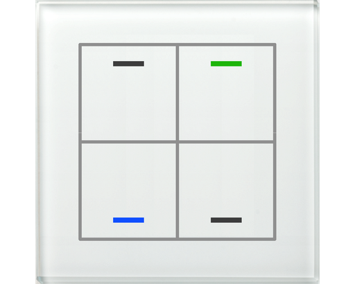 [BE-GTL40W.01] T-knapp Glas II Lite 4k Vit