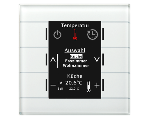 [BE-GBZW.01] Tryckknapp Glas Smart 6k Vit