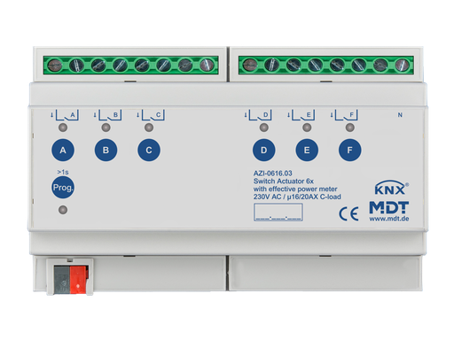 [AZI-0616.03] Brytaktor 6X16A 230V effektmät