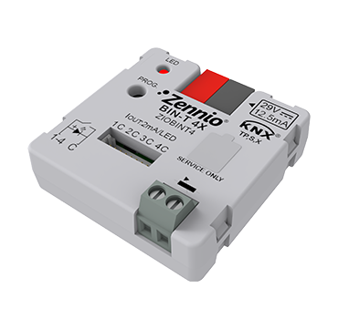 [ZIOBINT4] KNX Binäringång, in 4x pot.free/LED + 1 NTC (puck)