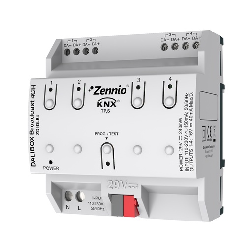 [ZDIDLB4V2] KNX DALI Gränssnitt Broadcast 4CH