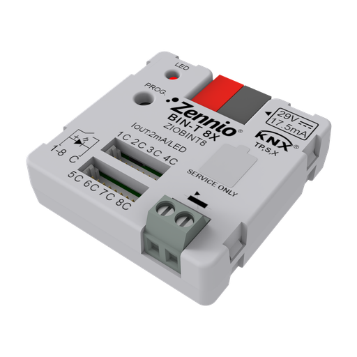 [ZIOBINT8] KNX Binäringång, in 8x pot.free/LED + 1 NTC (puck)