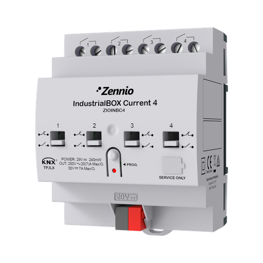 [ZIOINBC4] KNX Brytaktor industriell med strömmätning, IndustrialBOX Current 4