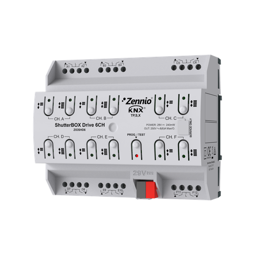 [ZIOSHD6] KNX Jalusiaktor, ShutterBOX Drive 6CH