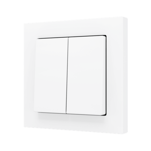 [ZS55CSOFT24MW] Dubbel vippa för Soft Tryckknappsinsats 55x55 mm. Tryckyta uppe/nere - vit